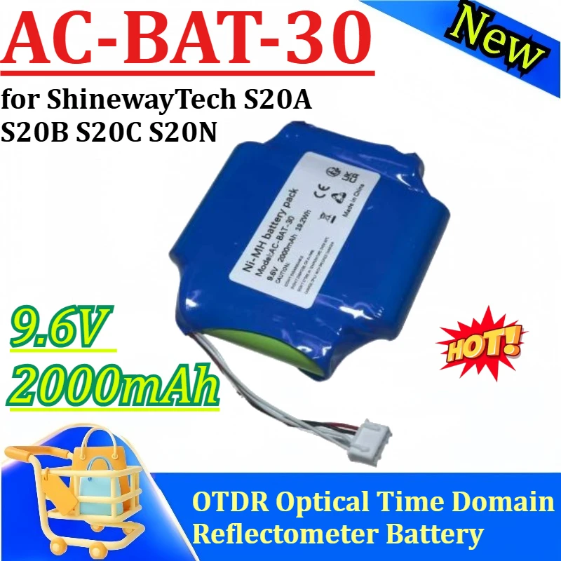 Ni-MH Rechargeable Battery AC-BAT-30 9.6V 2000mAh for ShinewayTech S20A S20B S20C S20N OTDR Optical Time Domain Reflectometer