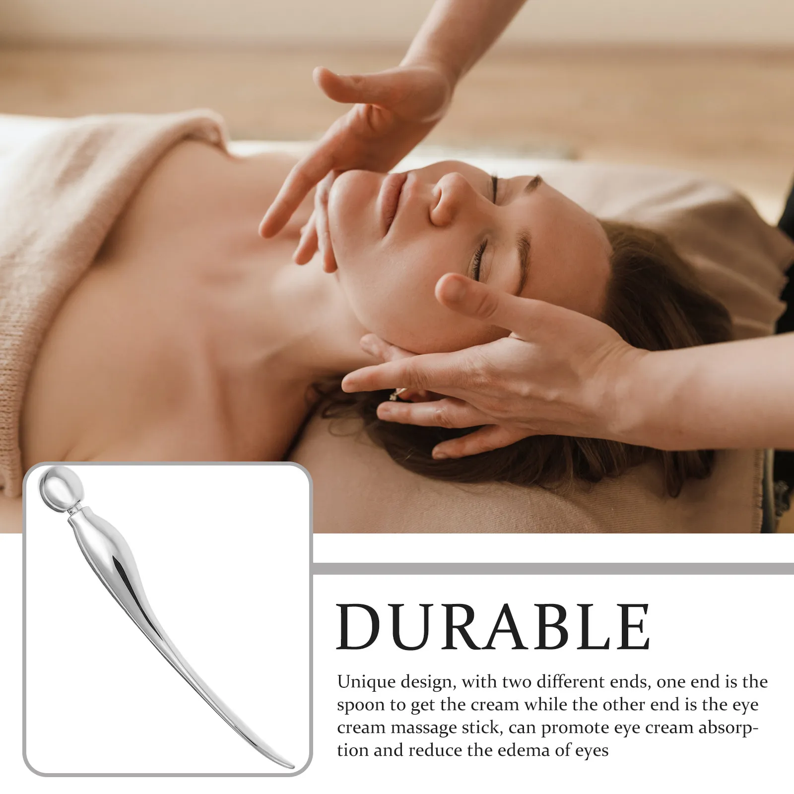 1Pcs Eye Mask Spoon Scoop Zinc Alloy Mini Beauty Tool Dual End Import Stick Eye Cream Absorption Massager Portable