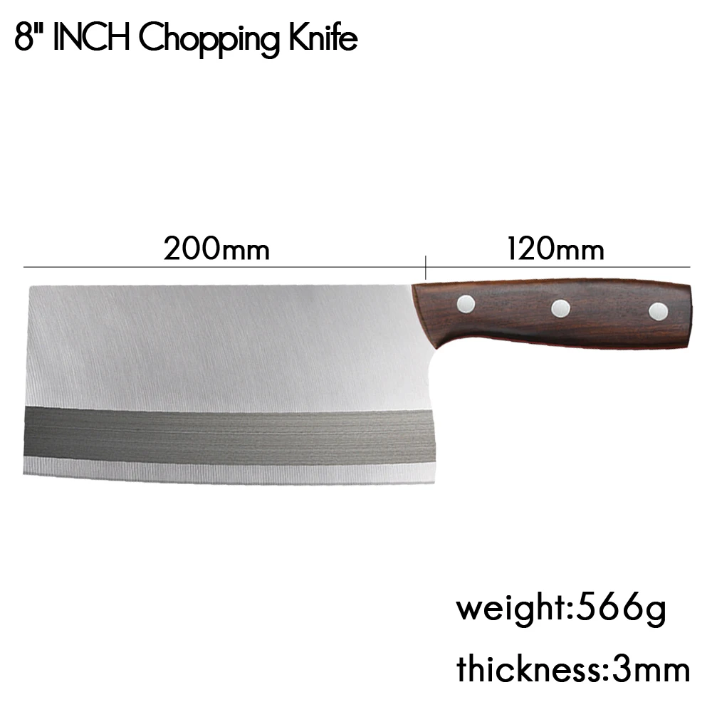 RZD Chopping Cleaver Knife High Carbon Stainless Steel 5cr15 Meat Bone Cutting Slicing Mincing Home Cooking Kitchen Chef Tools