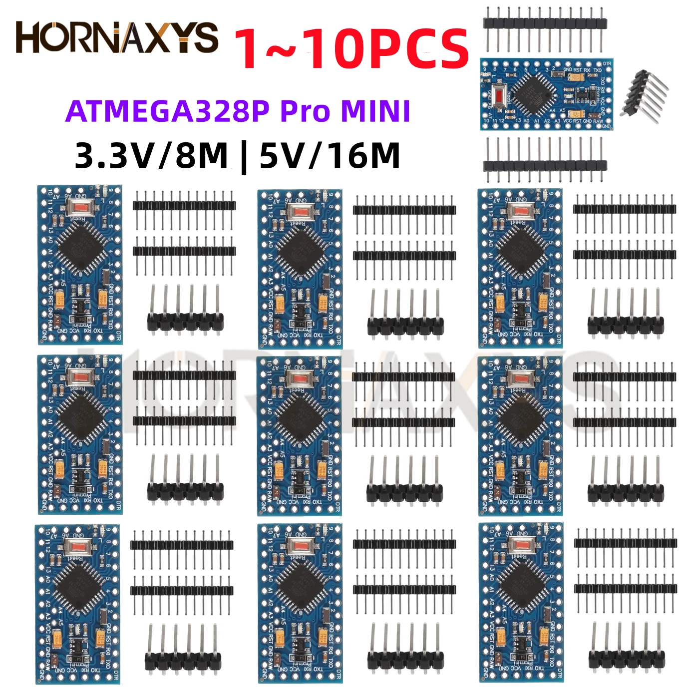 1-10PCS Pro Mini 328 Mini ATMEGA328P ATMEGA328 Module 5V 16MHz Development Board 3.3V 8MHz Electronic Building Block for Arduino