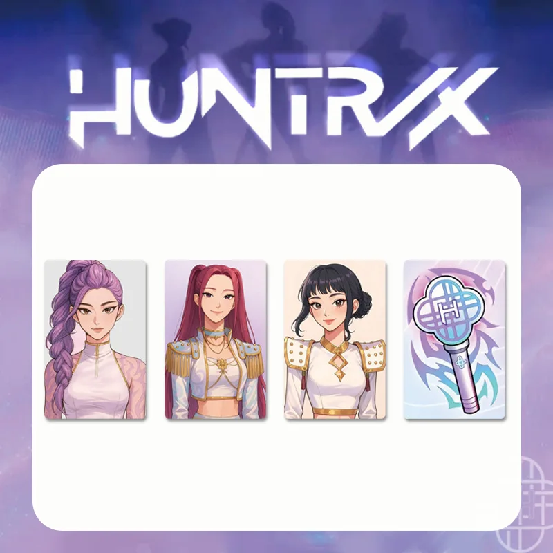 Kpop 악마 사냥꾼 HUNTRIX 3개/세트 HD 포토 카드 양면 인쇄 양면 HD 인쇄 스티커 루미 미라 조이 카드