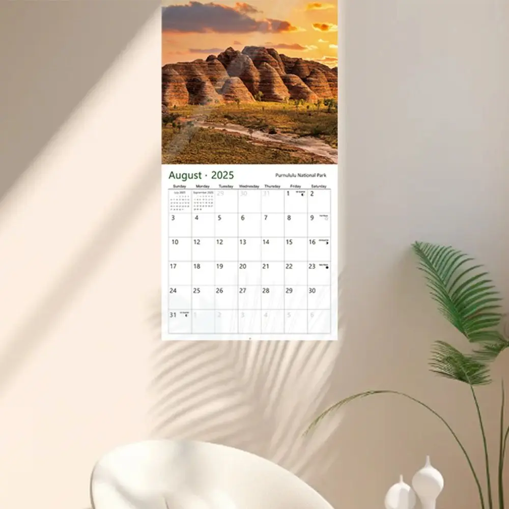 con hermosas fotos escénicas Calendario de parques nacionales de 2025, calendario de pared mensual de parques nacionales de 12 meses, papel grueso portátil