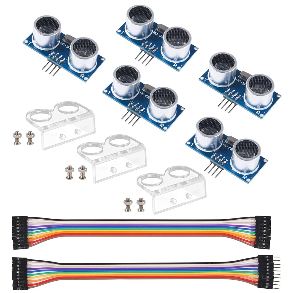 5pcs Ultrasonic Module HC-SR04 MELIFE Distance Sensor with 3pcs Mounting Bracket 2 Wire Set for Mega R3 MEGA Mega2560 Robot