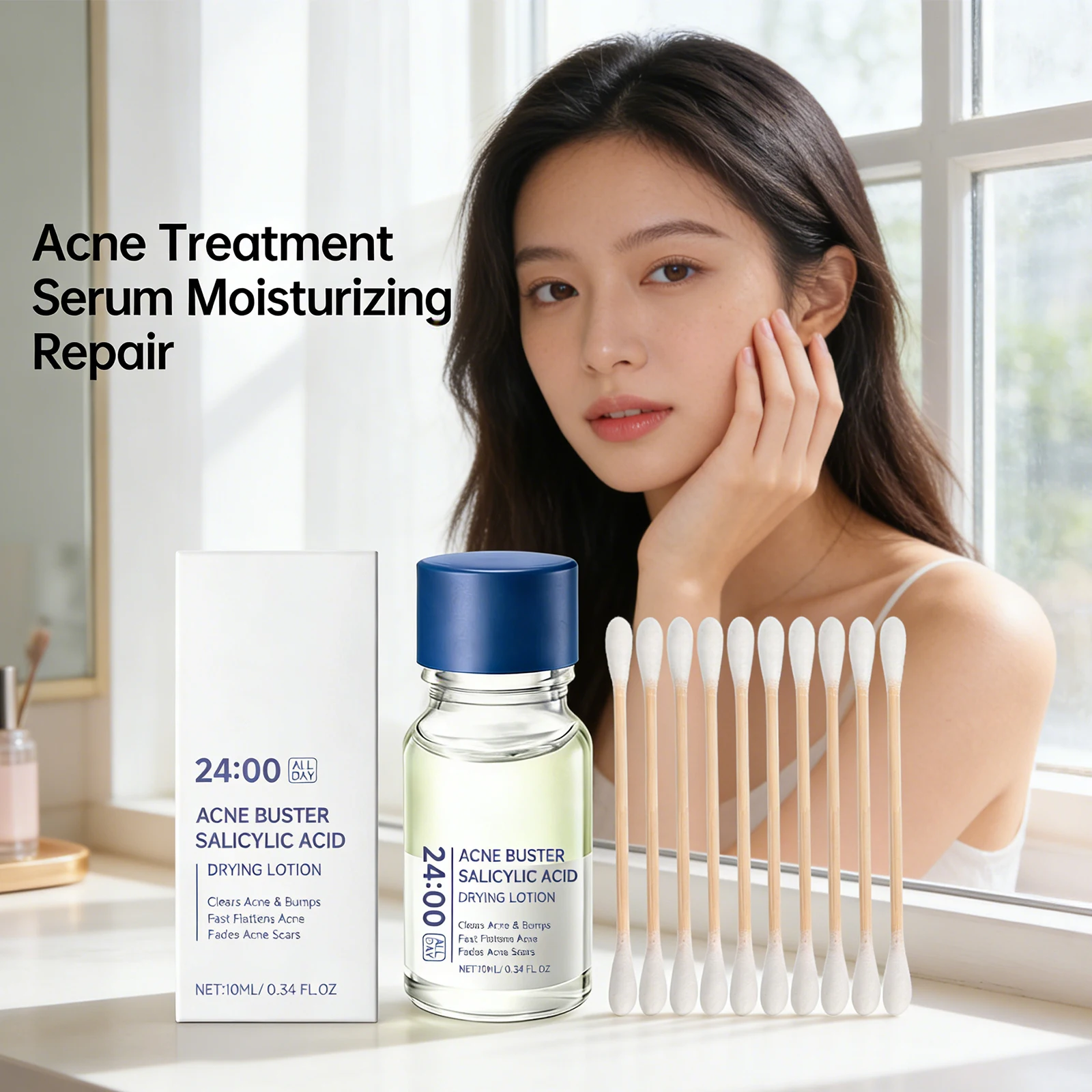 

Acne Treatment Serum Moisturizing Repair Fade Acne Marks Shrink Pores Smooth Brighten Skin Face Blemish Blackhead Shrink Pores