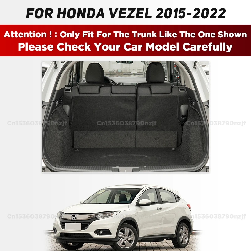 For Honda Vezel 2015-2022 21 20 19 18 17 16 3D Car Trunk Mat Cargo Liner Carpet Interior Accessories Cover