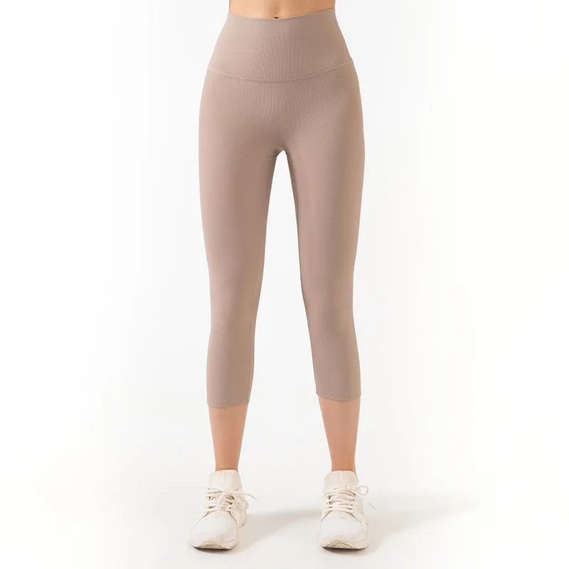 

Women Running Stretch Sports High Waist Hip Lift Breathable Nude Feel Fitness Yoga Pants Women Spring Summer cropped pants