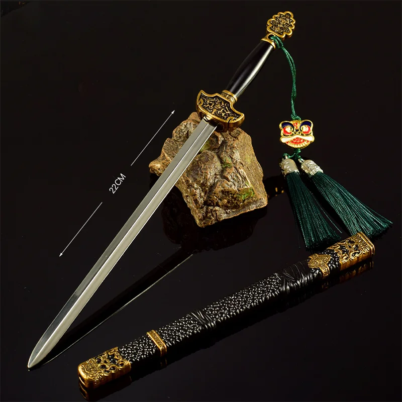22cm mito preto zhong kui demônio-espada revestida de metal artesanato brinquedo faca modelo periféricos de jogo ao ar livre coleções divertidas
