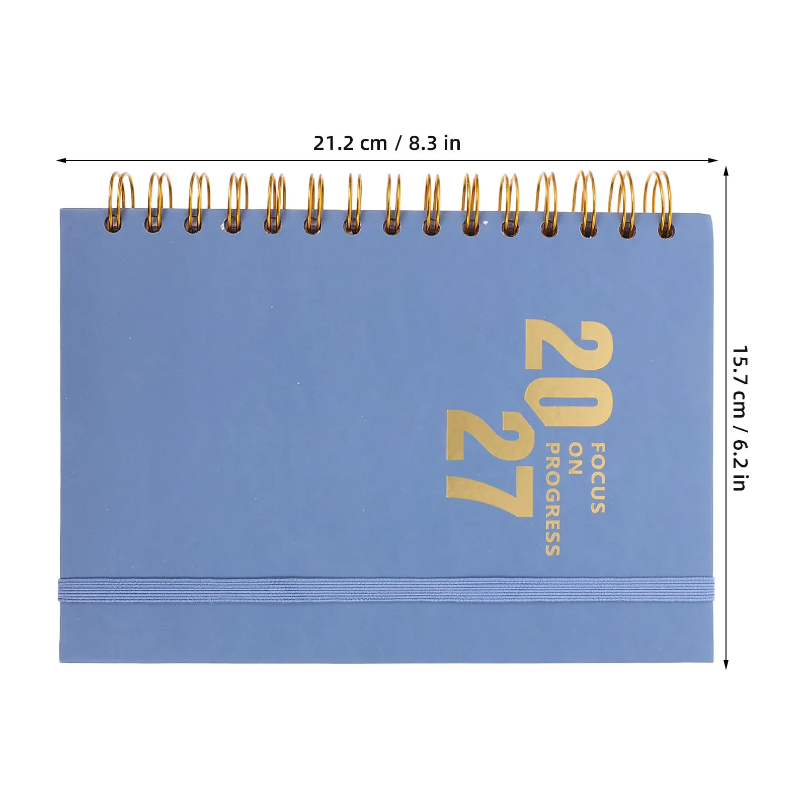 A5 Daily Planner 2027 Blue English Notebook Business Academic Diary Schedule Organizer with Dates Smooth Writing Surface