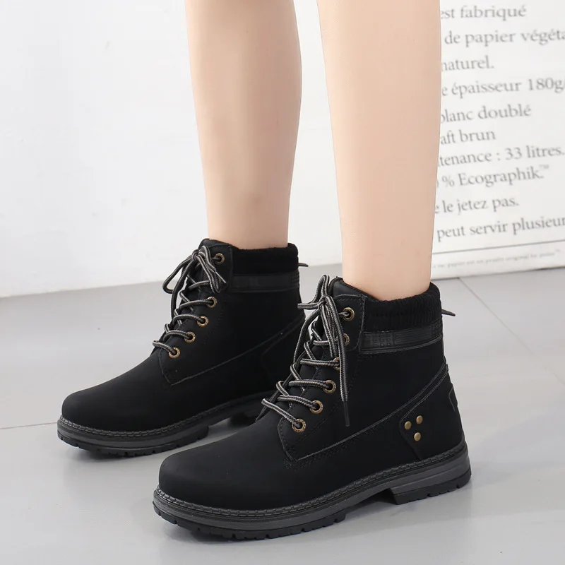 2023 New Fashion Winter Shoes Woman Warm Snow Boots Women Ladies Ankle Boots Outdoor Thick Bottom Tooling Boots Pink Booties