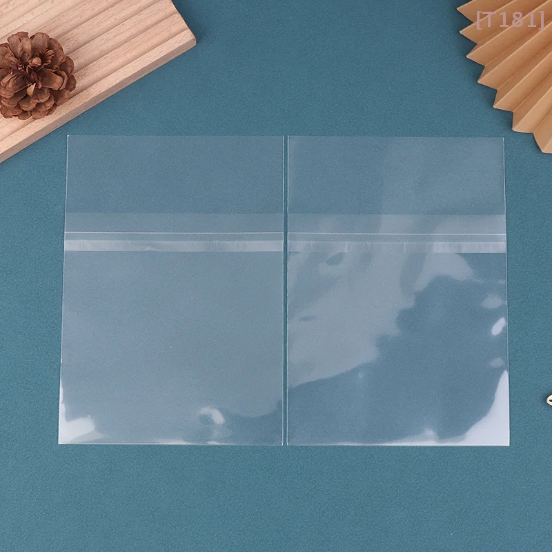 [E] 50Pcs Transparent Resealable CD Bags Plastic Outer Sleeves For CD Tape Vinyl Record Discs Protect Sleeves