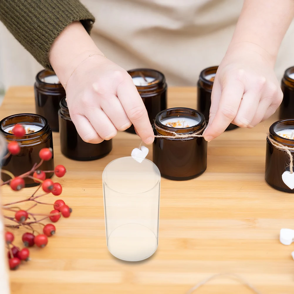 

4Pcs High Borosilicate Glass Covers Transparent Cylinder Shades for Protection Soft Light Effect Windproof