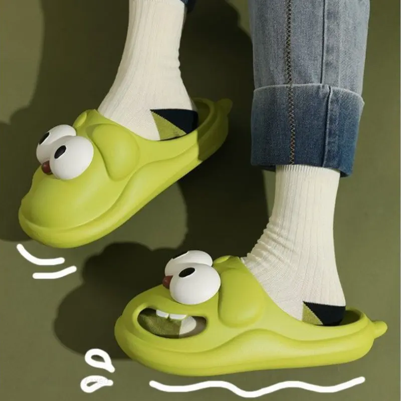 Youpin Spring Summer Upgraded Cute Big Eyes Slipper Women Indoor Outdoor Bathroom Sandals Thick Sole Men\'s Beach Shoes for Home