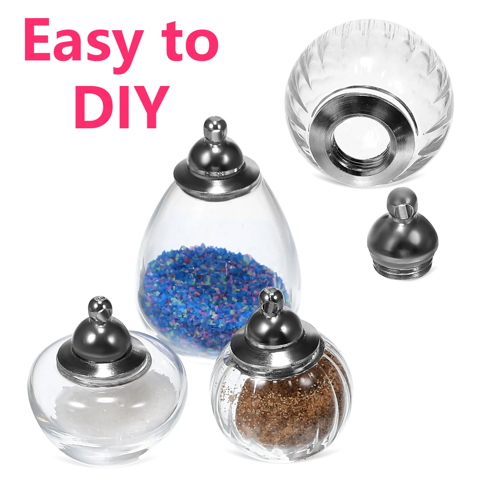 7Pcs Tiny Glass Bottles Empty Clear Jars with Cork Lids Mini Vials for Crafting Wedding Favors Honeymoon Gifts Message in A