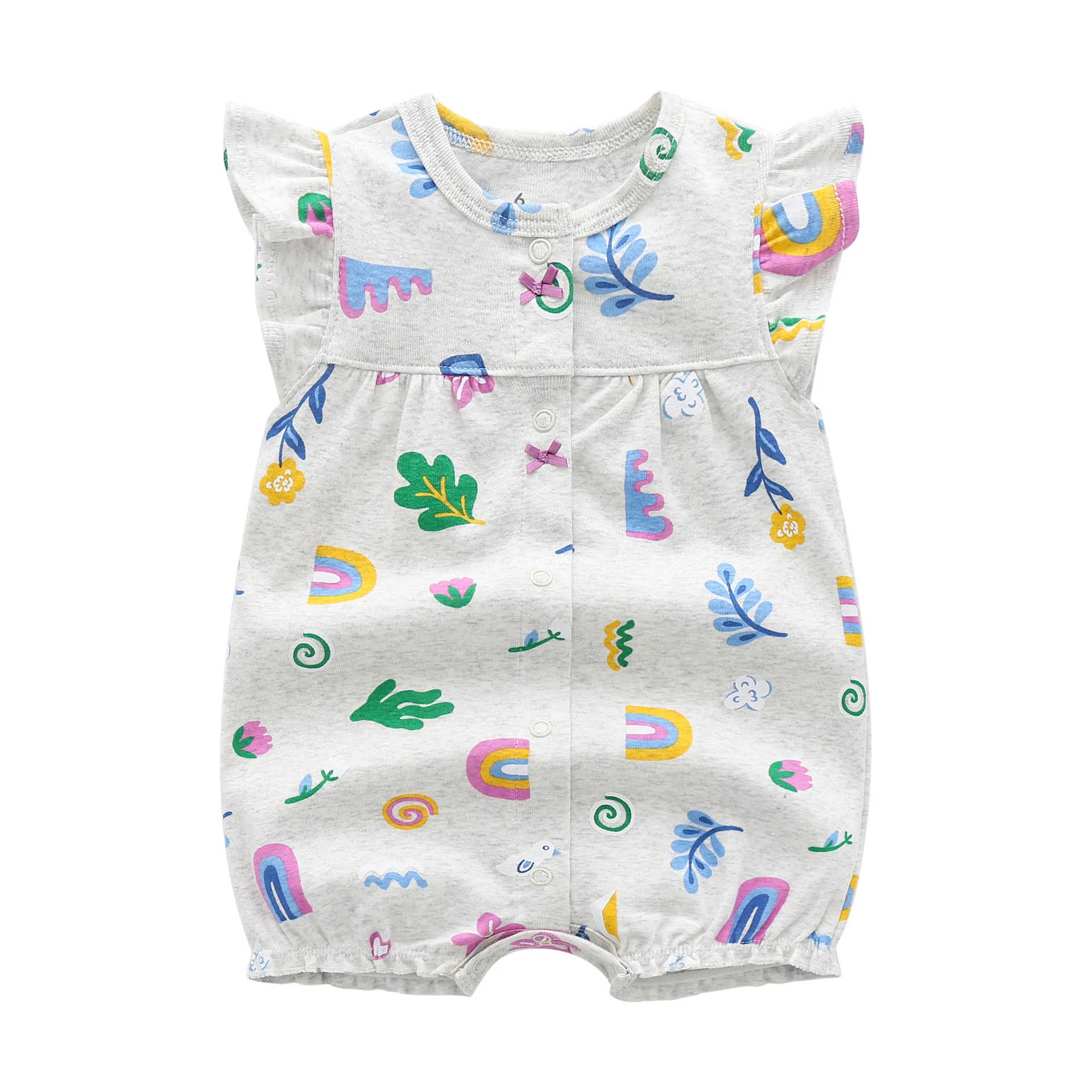 Summer brands Newborn Baby Rompers Short Sleeve Cartoon Printed Soft Cotton Jumpsuits Baby Infant Bebe Clothes For 0-24 Month