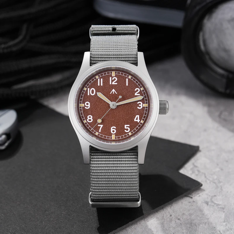 Militado ML12B Mens Watch VH31 Sweep Second Movement Stainless Steel Watches 100m Waterproof C3 Luminous 38mm Vintage Watches