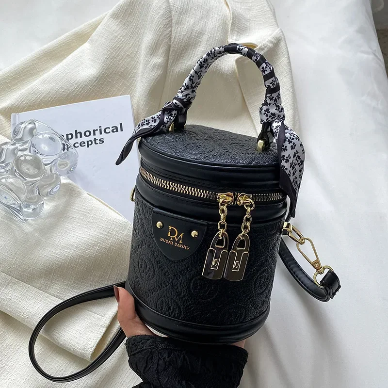 

2025 Women's New High-End Unique Cylindrical Tote Bag - Convertible Crossbody/Shoulder Daily Commute Essentials for Ladies