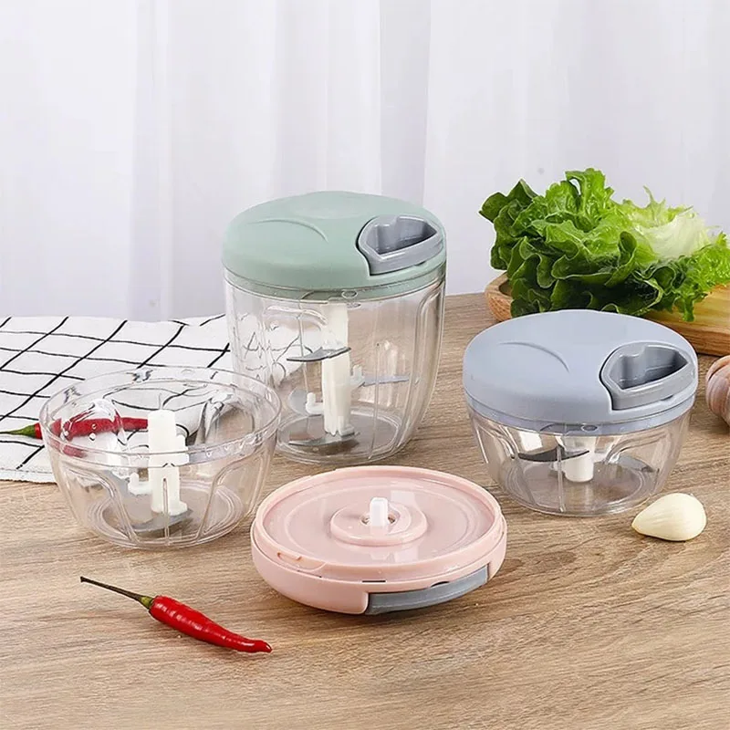 1PC 500/900ml Hand Garlic Grinding Chopper Multi Functional Food Garlic Grinder Shredding Machine Garlic Puller Kitchen Tools