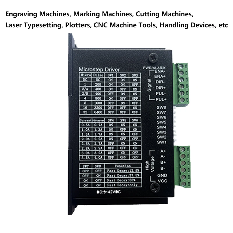 DM540-2-B Two Phase Hybrid Stepper Motor Driver for Engraving Laser CNC Machines 9-36VDC 0.5A-3.0A Heat Dissipation Function