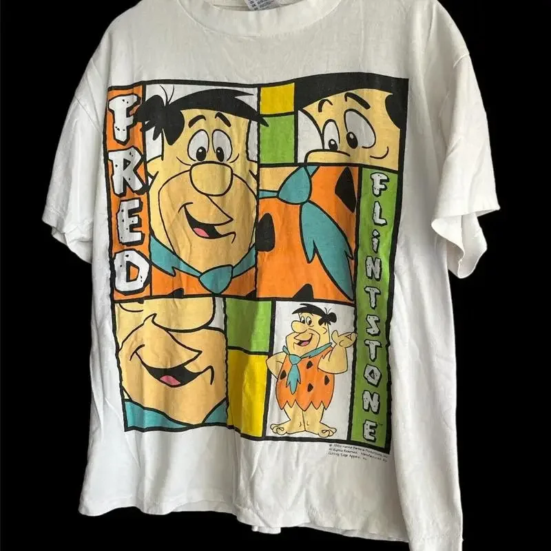 Vintage 1994 White Fred Flintstone Hanna Barbera T Shirt