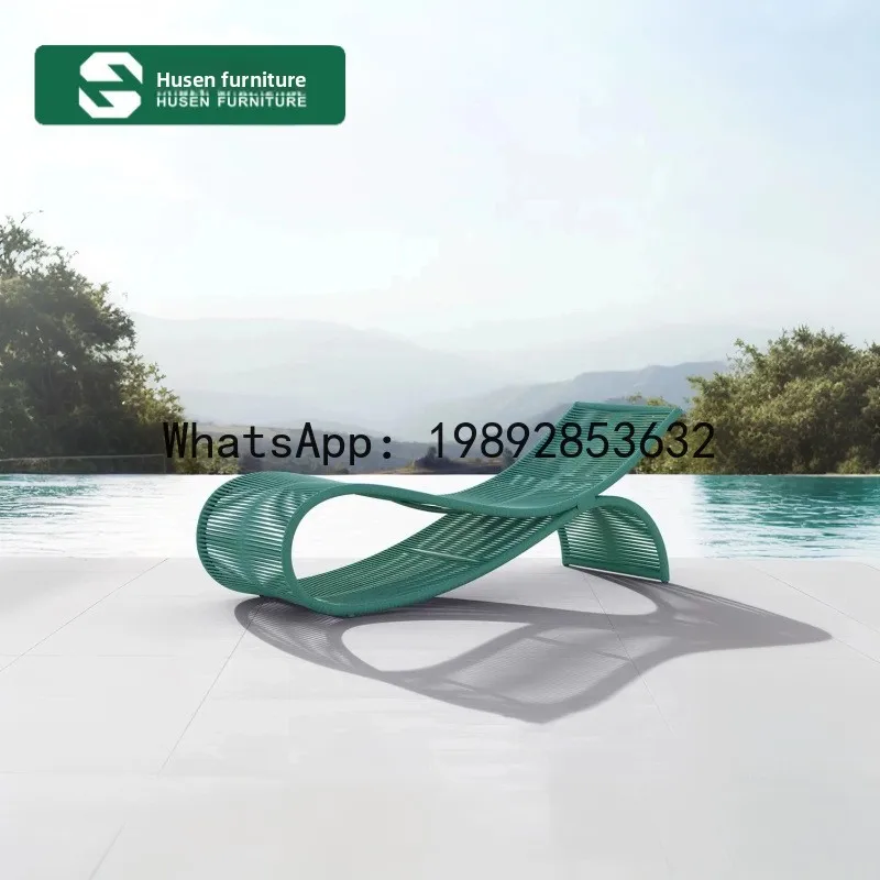 YFY Outdoor Reclining Bed Hotel  Rattan Open-air Balcony Leisure Waterproof Sunproof Courtyard Garden Outdoor Recliner Furniture