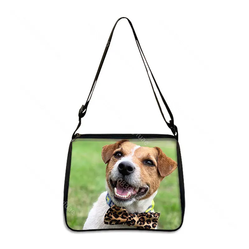 Cute Jack Russell Terrier Print Messenger Bag Women Handbag Cartoon Dog Clutch Girl Shoulder Bag ForTravel Casual Tote Bags