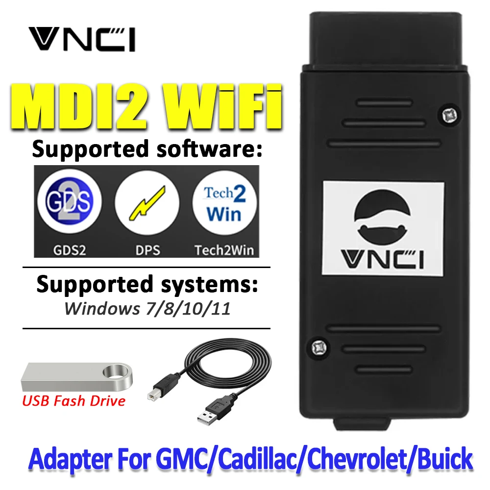 VNCI MDI2 for GM models from 1996 Diagnostic Interface Support CANFD and DoIP,Compatible with TLC, GDS2, DPS,Tech2win Software