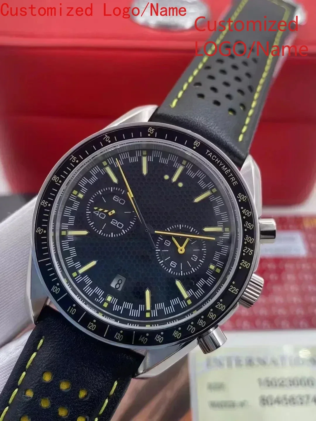 Men Automatic Mechanical Watch Stainless Steel Luminous Ceramic Black Leather Sport Fashion Watches Customized