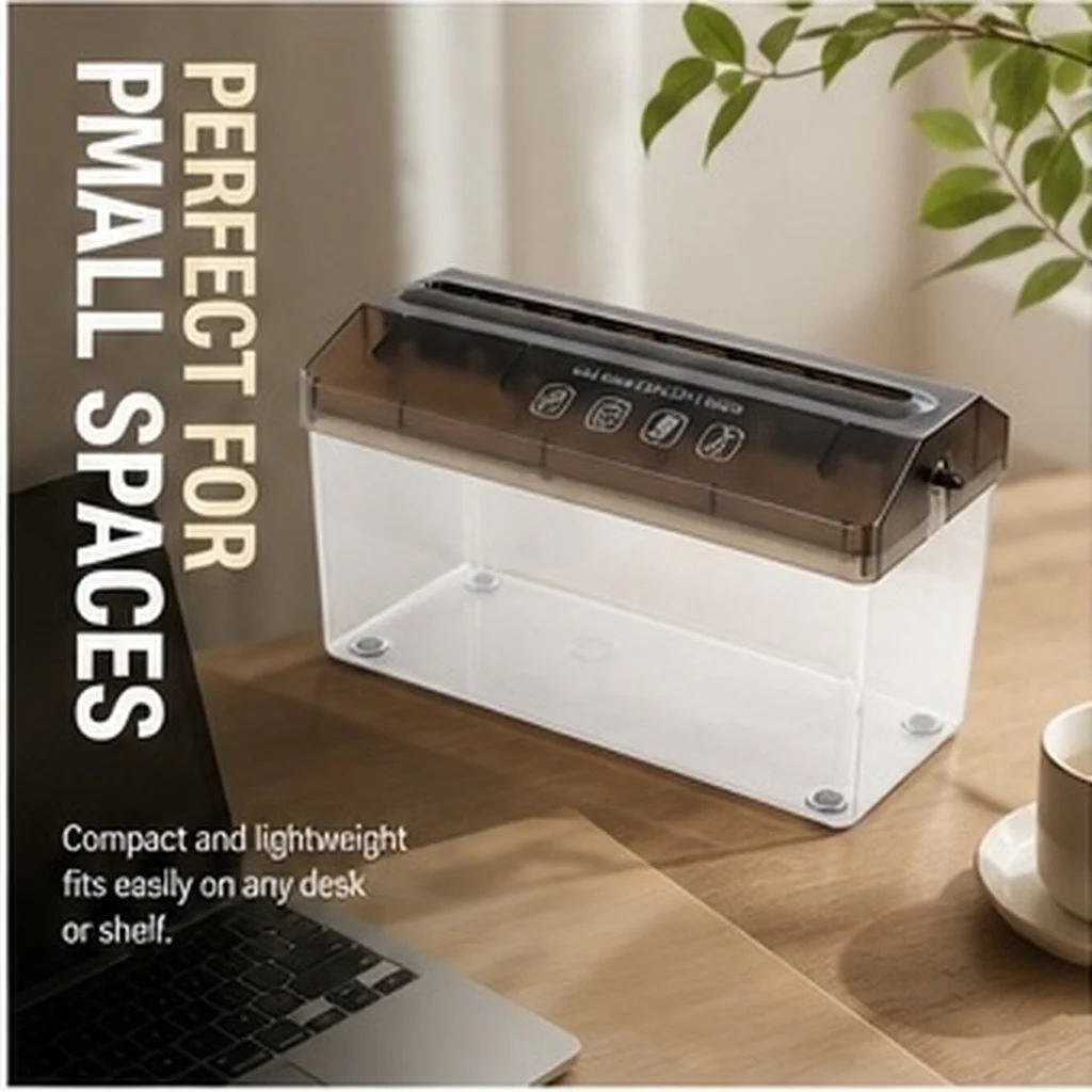 Mini Manual Paper Shredder Portable Desktop Shredder for Home Office A4 Paper Bills Receipts Document Security Stripe Cut Quiet