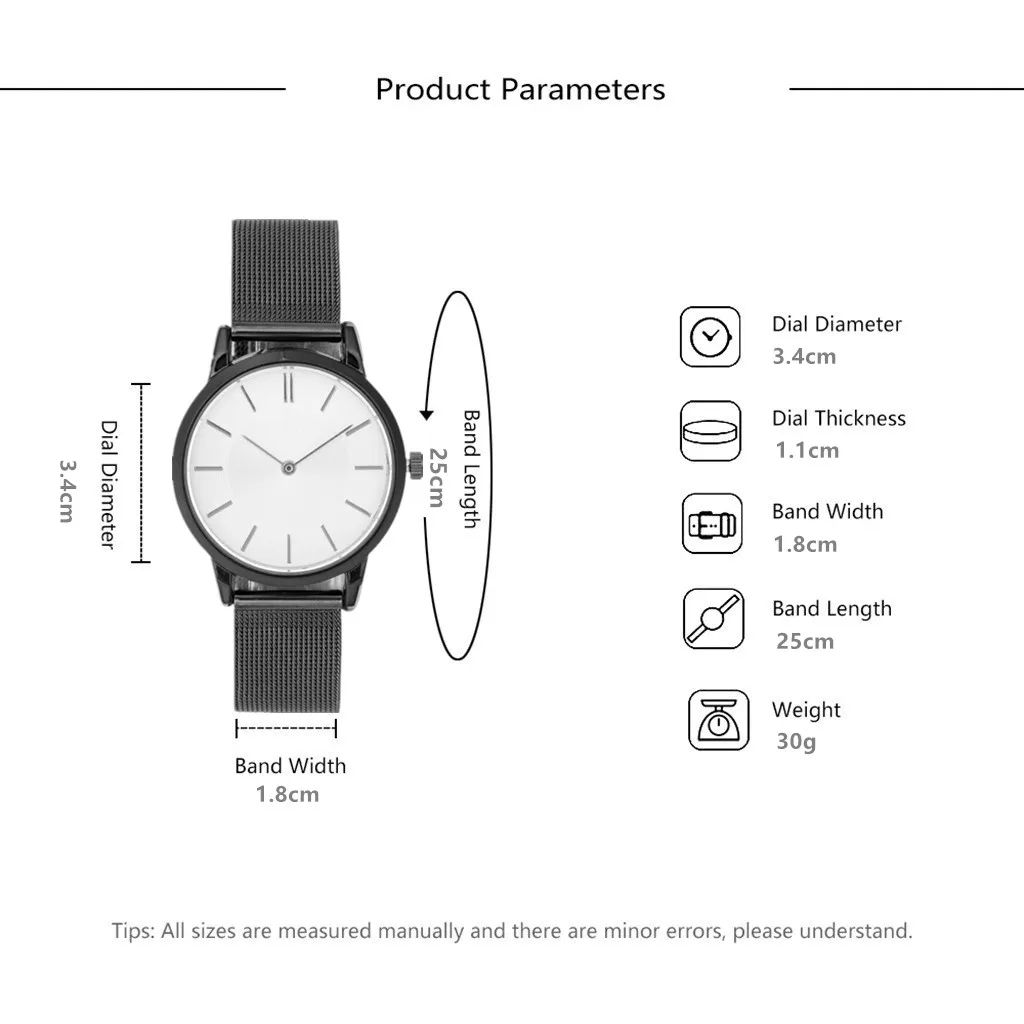 Jam tangan wanita hitam putih sederhana jam tangan kuarsa logam Analog tali jam tangan jaring baja tahan karat jam tangan wanita modis reloj mujer