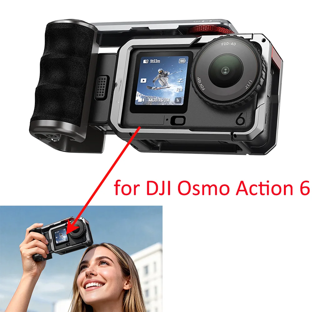 

Aluminium Alloy Rabbit Cage Protective Frame Camera Street Photography Set Accessories for DJI Osmo Action 6