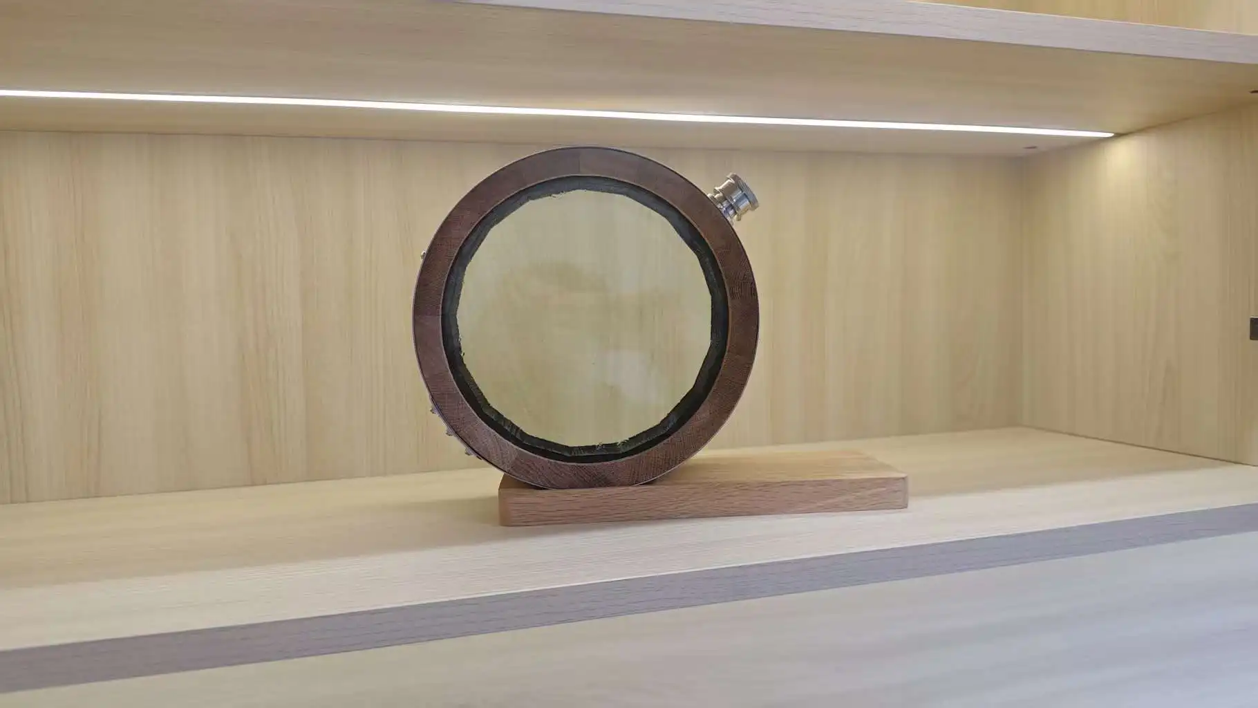 750ML Visible Wooden Oak Barrel for Brewing Storage,Suitable for Whiskey Sherry-Aged Beverages,No-Liner Craft Barrel