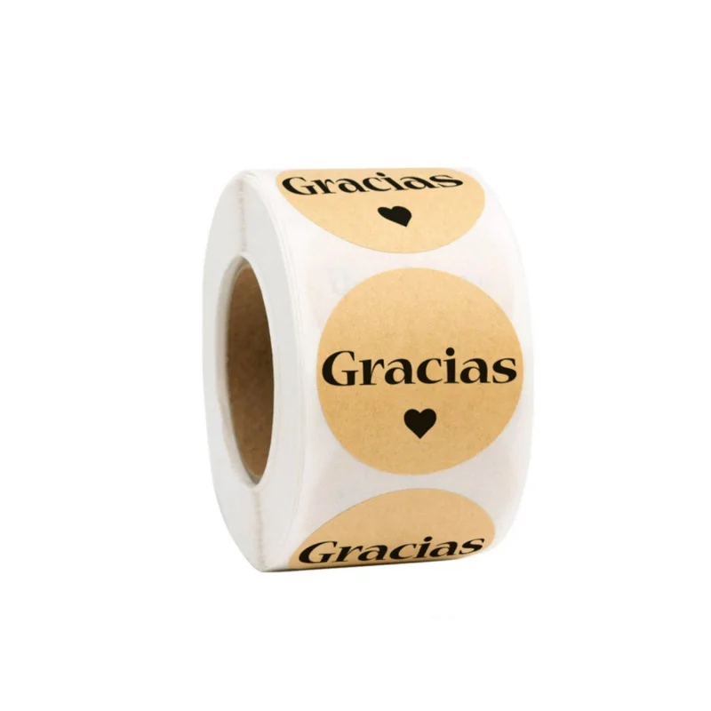 500pcs/rollSpanishGraciasThank You Stickers Envelope Sealing Stickers Baking Gift Packaging Bag Sealing Stickers Holiday Decorat