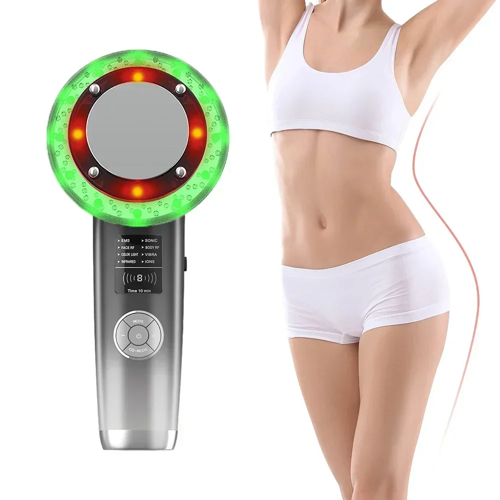 Ultrasound EMS Face Body Slimming Machine 8 IN 1 RF Massager Fat Burner Instrument LED Infrared Ultrasonic Weight Loss Beauty