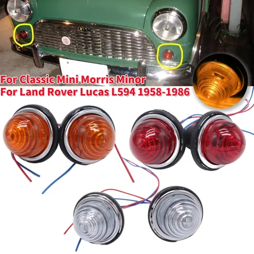 Luz de freno trasero delantero de coche, luz de señal de giro para Mini Morris Minor clásico/para Land Rover Lucas L594 1958-1986