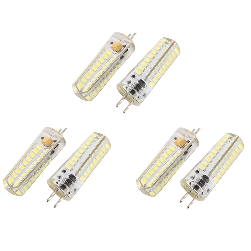SMD LED 할로겐 램프, 조도 조절식 순백색 6000K 실리콘 콘 전구, 6X, 6.5W, GY6.35, 72 2835, 320Lm, 50W