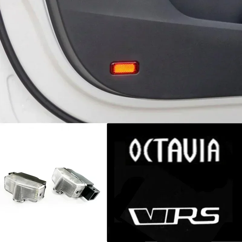 

2X For Skoda VRS Octavia A7 2015 -2022 Karoq YETI 2012-2017 Kodiaq 2016-2021 Accessories LED Car Door Light Logo Projector Lamps