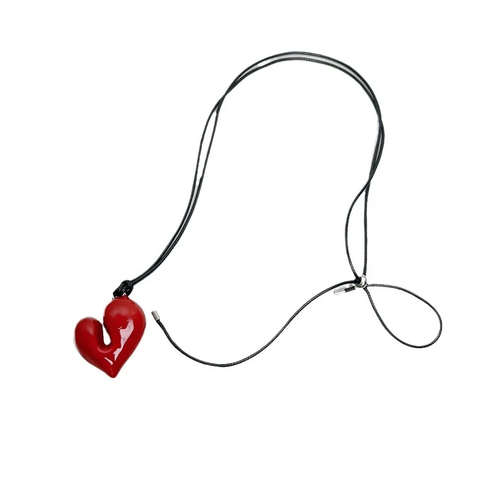 Moda ajustável irregular coração pingente colar originalidade elegante colar uso diário menina camisola acessórios