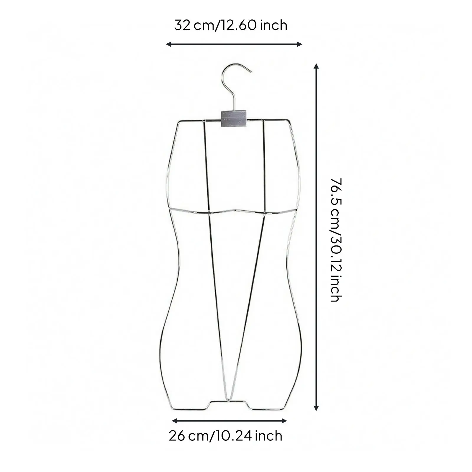 Metal Swimsuit Display Hanger Body Shaped Clothes Hanger for Wardrobe Contoured Frame Organizer view 5