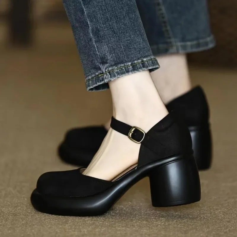 Fashion White Platform Pumps for Women Super High Heels Buckle Strap Mary Jane Shoes Woman Goth Thick Heeled Party Shoes Ladies