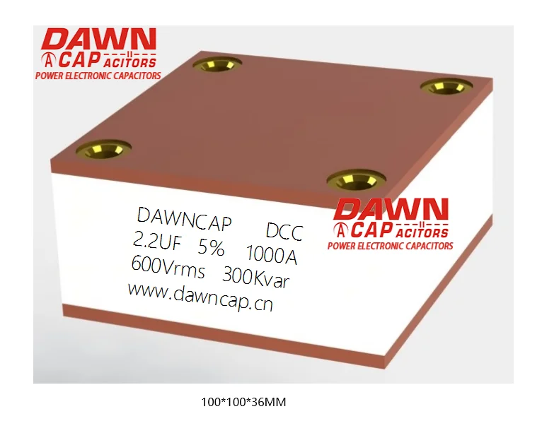 

DAWNCAP DCC 2.2UF 600V 1000A Water cooled large current Big Current Resonant Capacitor 100*100*36MM