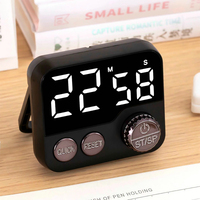 Large Screen Kitchen Timer LED Digital Kitchen Reminder Timer Square Cooking Count Up Countdown Timer Sleep Alarm Clock Stopwatc