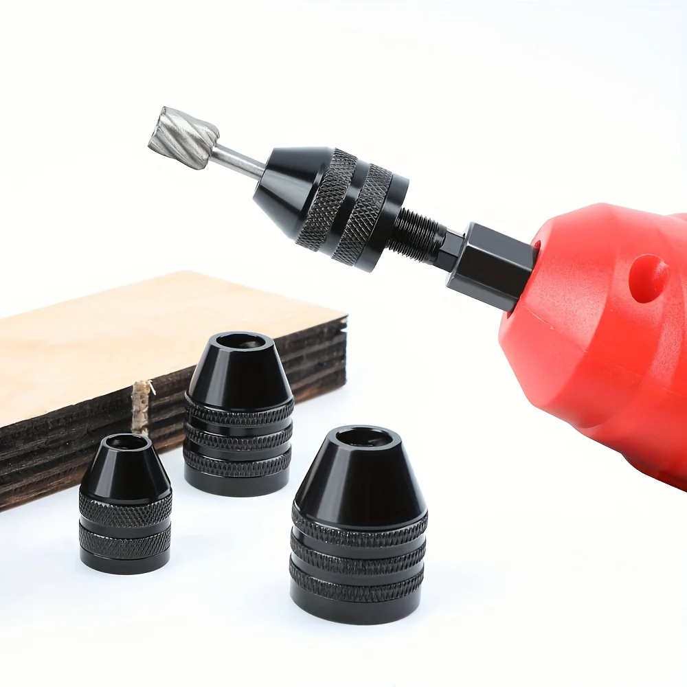2pcs Quick-Change Hex Shank Drill Chuck Set with Round Handle - Versatile Electric Grinder & Drill Bit Adapter for DIY Home Impr
