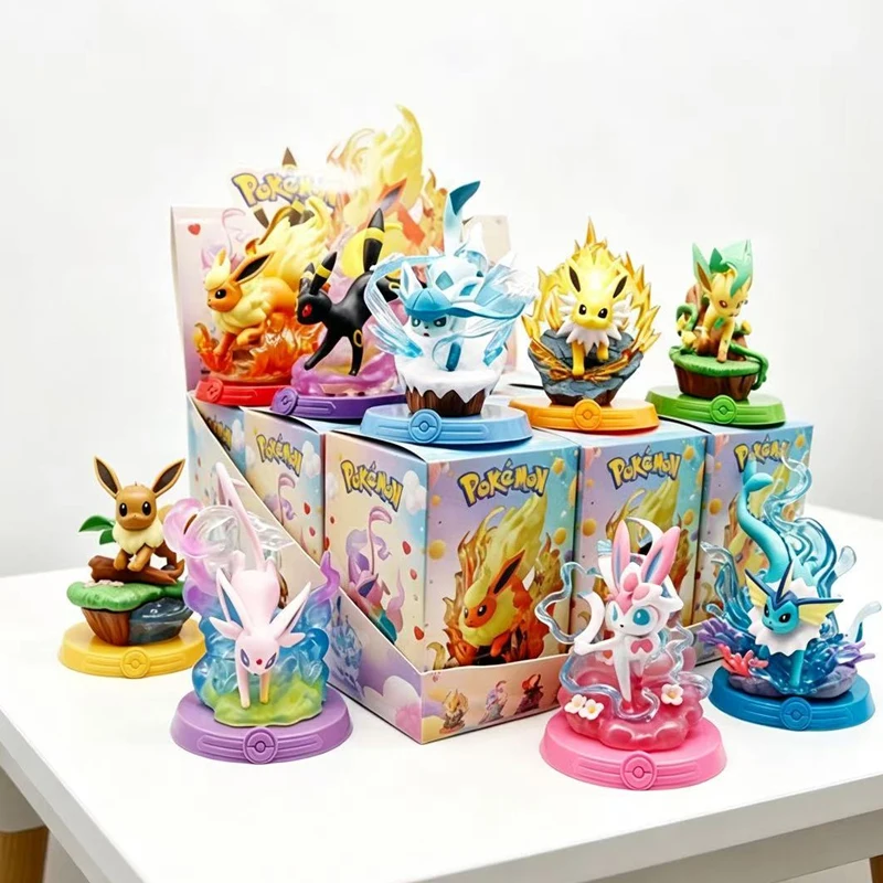 8 style Pokémon Action Doll Pikachu Adventure Eevee Blind Box Anime Model Desktop Decorations Pok é mon Toys Fans Birthday Gift