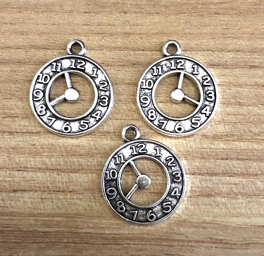 

10pcs 21*18mm 2sided charms clock design for handmade findings HW4031 accessories