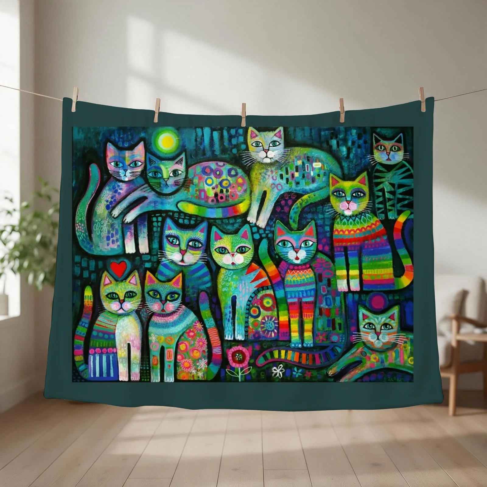 Fancy Cats Throw Blanket couch cozy soft plush fuzzy picnic outdoor blanket