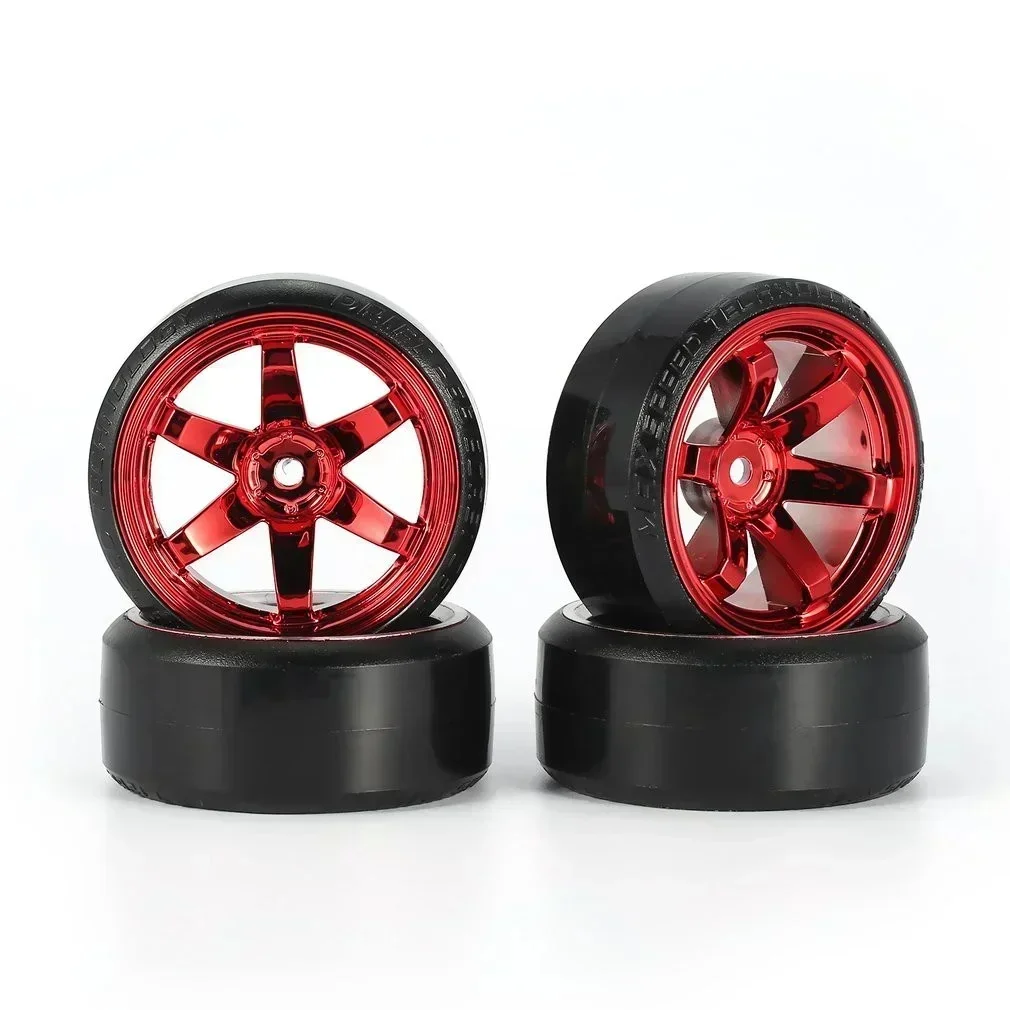 4 pçs 60mm 1/10 rc carro pneu de plástico duro aro roda conjunto para rc drift carro kyosho mst yokomo hsp tamiya ds5 wltoys usukani peças