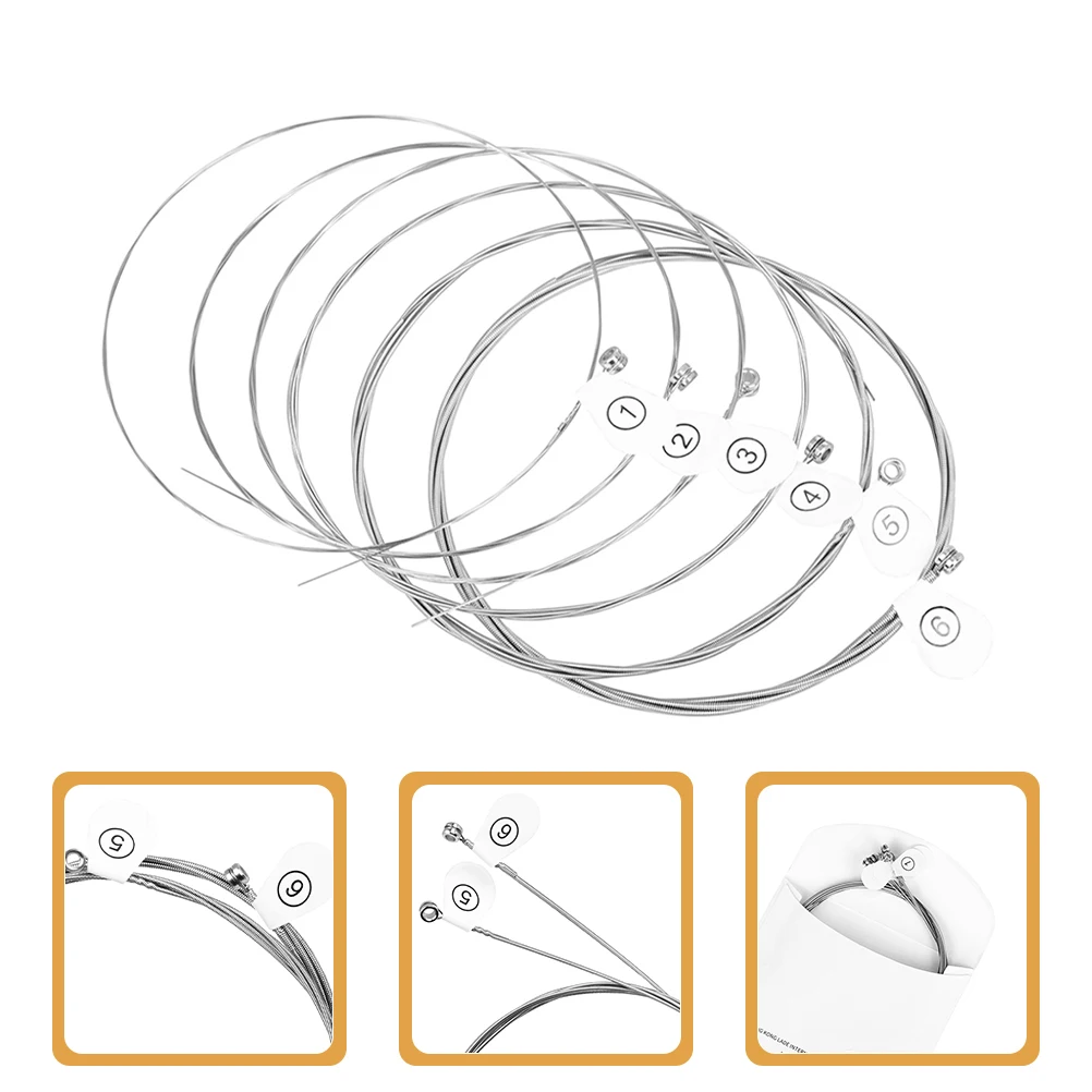 

6 Pcs High Carbon Alloy Strings Electric Guitar Accessories Kit Supply Metal Hexagonal Steel Core Parts