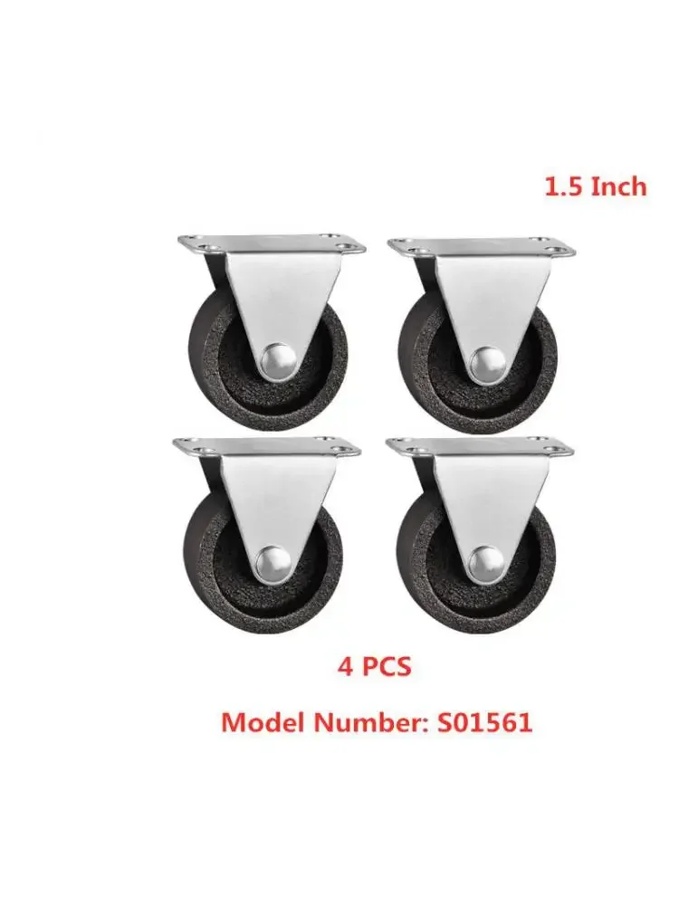 4 Pcs/Lot Casters 1.5-inch Cast Iron Wheel, Diameter: 40mm, Metal Furniture, Directional , Height: 5cm,