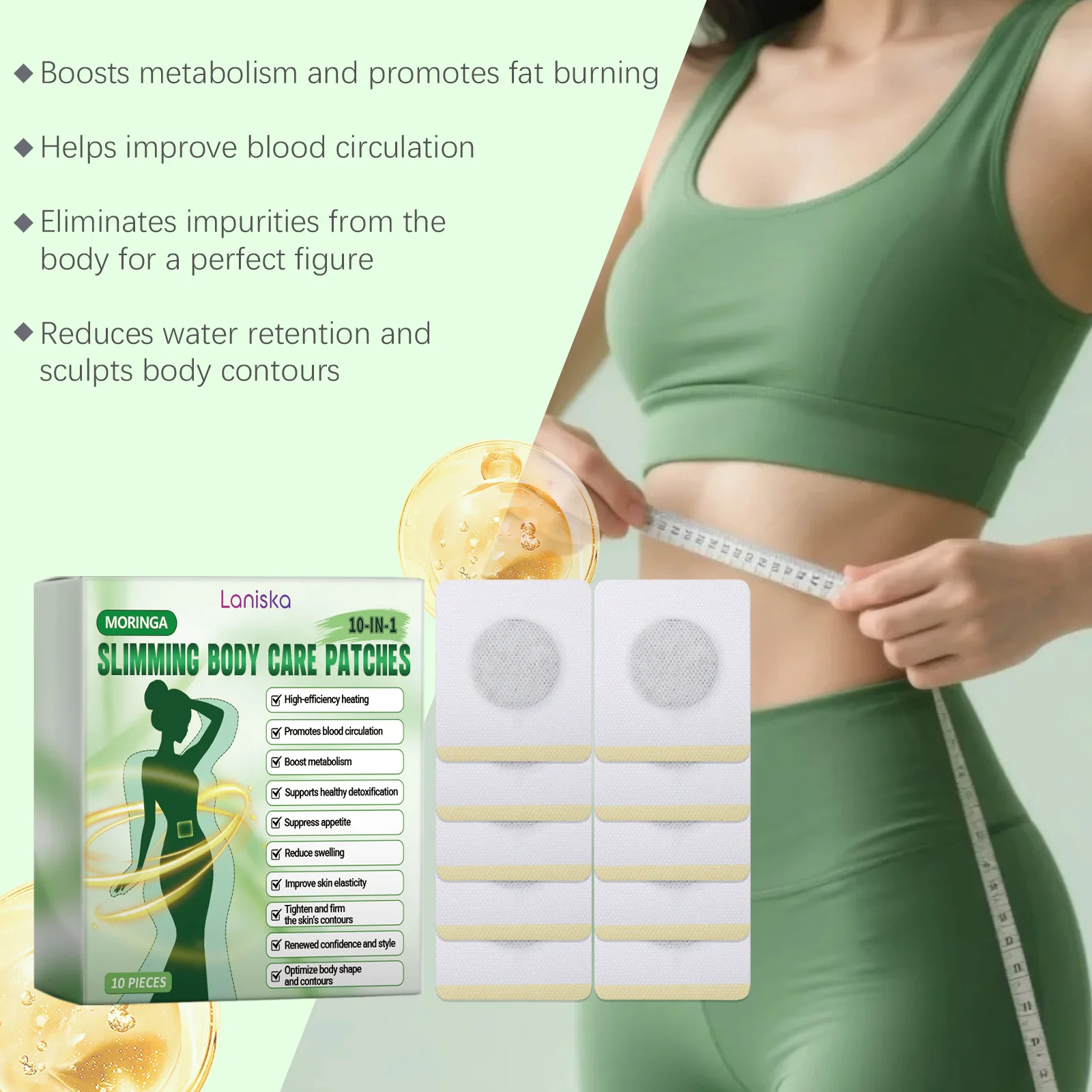Waist Slimming Patches Weight Loss Fat Burning Anti Cellulite Regulating Insulin Secretion Appetite Control Body Sculpting Patch