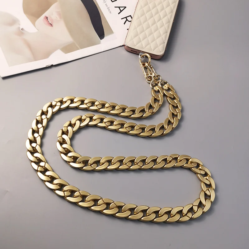 Long Crossbody Lanyard Mobile Phone Hanging Rope Tuhao Gold Matte Gold Hanging Chain Bag Phone Case Universal Anti Loss Lanyard